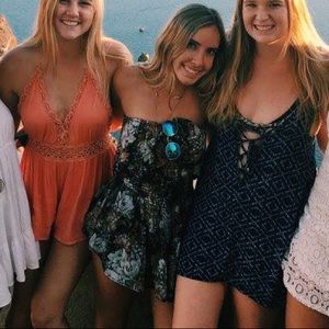 Blue Life Floral Strapless Dress